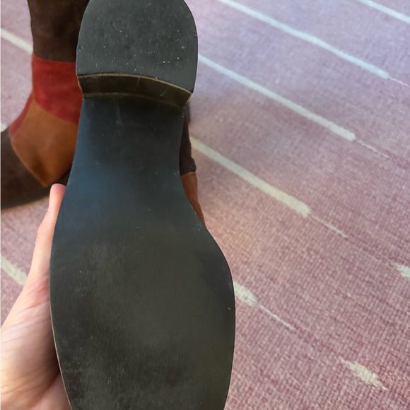 90’s/Y2K Vintage Nine West Suede Colorful Patchwork Ankle Boots - Picture 6 of 10